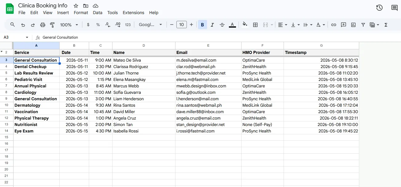 Screenshot of Clinica